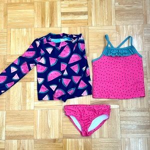 Girls 5T 3 piece swimsuit - Simple Joys by Carter’s